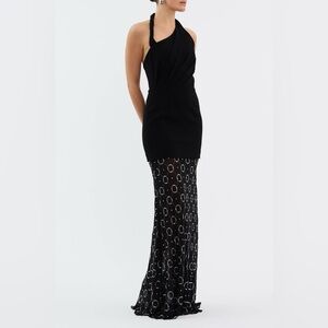 Rebecca Vallance Ellasandra Crystal-Embellished Halter Gown